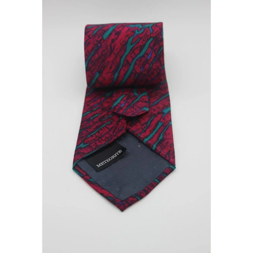 Vintage Stonehenge Molecular Expressions‎ scientific meteorite print silk tie